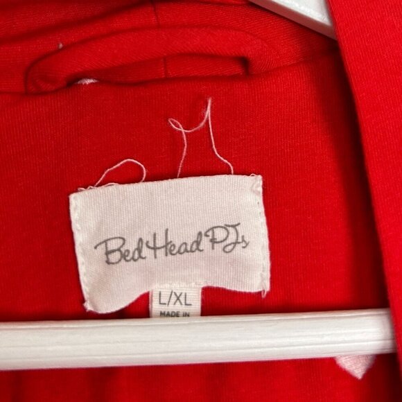 BEDHEAD Pajamas Heart Dot Stretch Organic Cotton Jersey Robe in Tiny Hearts L/XL - Picture 6 of 11